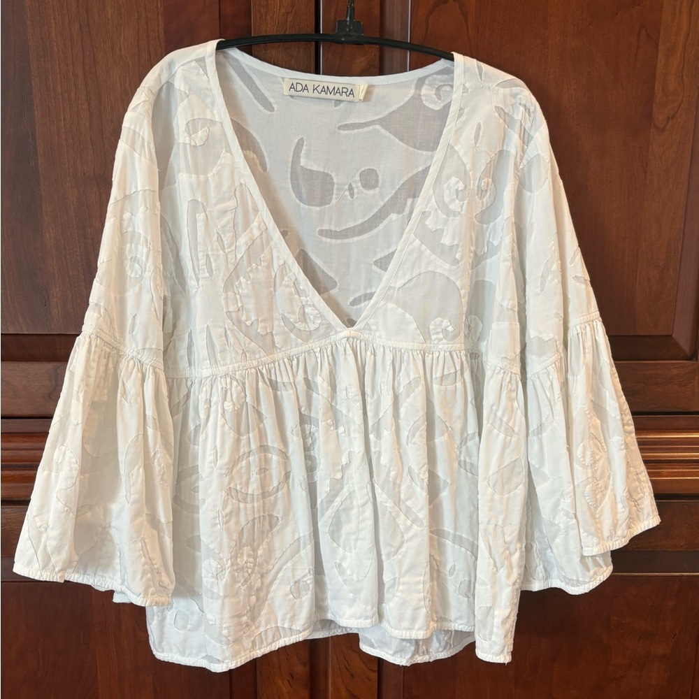ADA KAMARA Bell Sleeve Blouse / Large